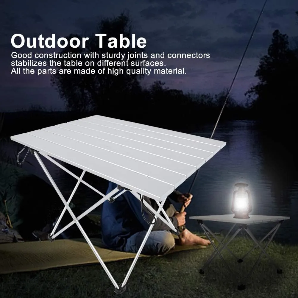 Outdoor Foldable Table, Lightweight Aluminum Alloy Desk for Camping,Hiking,Picnics, Portable and Sturdy Folding Table for Outdoor Activities, Versatile Outdoor Table(White)