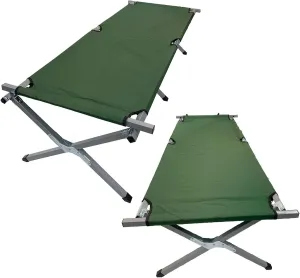 Outdoor Folding Bed Portable Folding Camping Cot Ultra Light Camping Lunch Bed Green