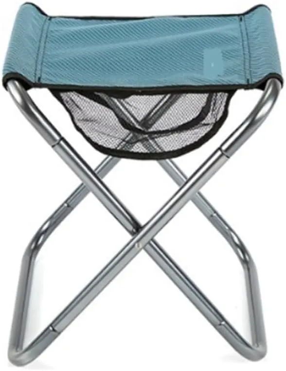 Outdoor Folding Stool 16 Inch Tall Portable Folding Aluminum Alloy Lightweight Stool Fit for Seat with Carry Bag Fishing Outdoor Camping Hiking and Small Folding Stool(Blue)
