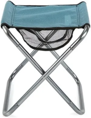 Outdoor Folding Stool 16 Inch Tall Portable Folding Aluminum Alloy Lightweight Stool Fit for Seat with Carry Bag Fishing Outdoor Camping Hiking and Small Folding Stool(Blue)