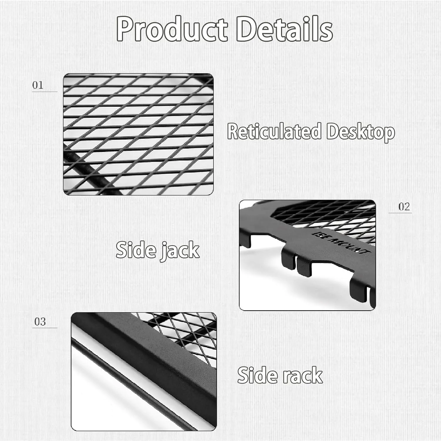 Outdoor Folding Stool, Multifunctional Folding Table Grid Table Stool Side Hanging Table Portable Iron Storage Rack for Camping Fishing BBQ(Khaki,Stool)