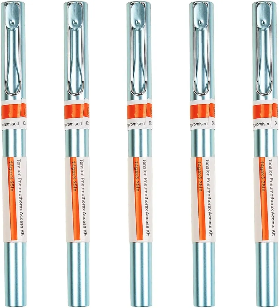 Outdoor Hiking Supplies Tension Pneumothorax Chest Decompression Needle Body Piercing Needles, 14G 5pcs