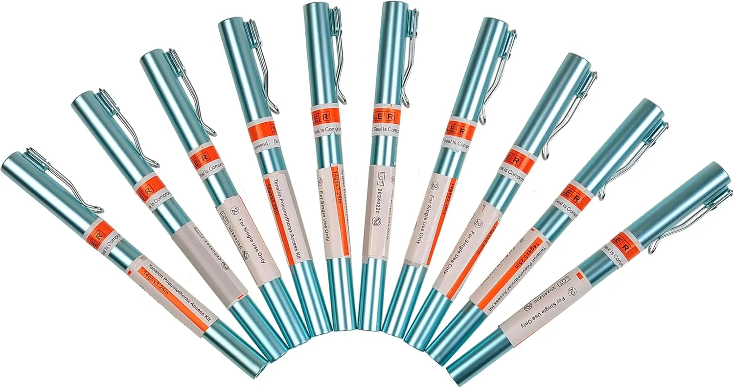 Outdoor Hiking Supplies Tension Pneumothorax Chest Decompression Needle Body Piercing Needles, 14G 5pcs