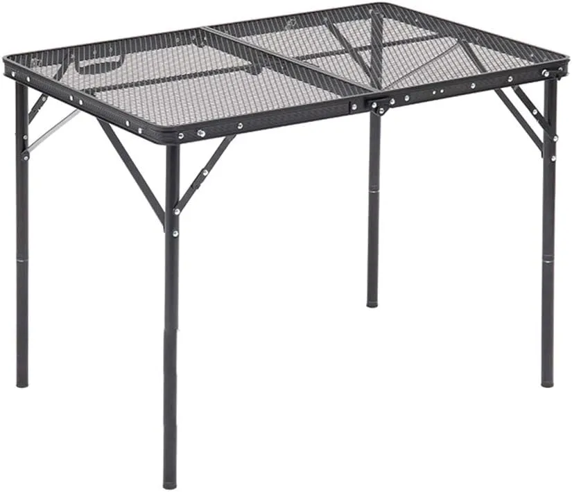 Outdoor Mobile Kitchen Iron Mesh Table, Portable Folding Camping Aluminum Alloy Picnic Barbecue Table Self-Driving Equipment Kitchen Console,C