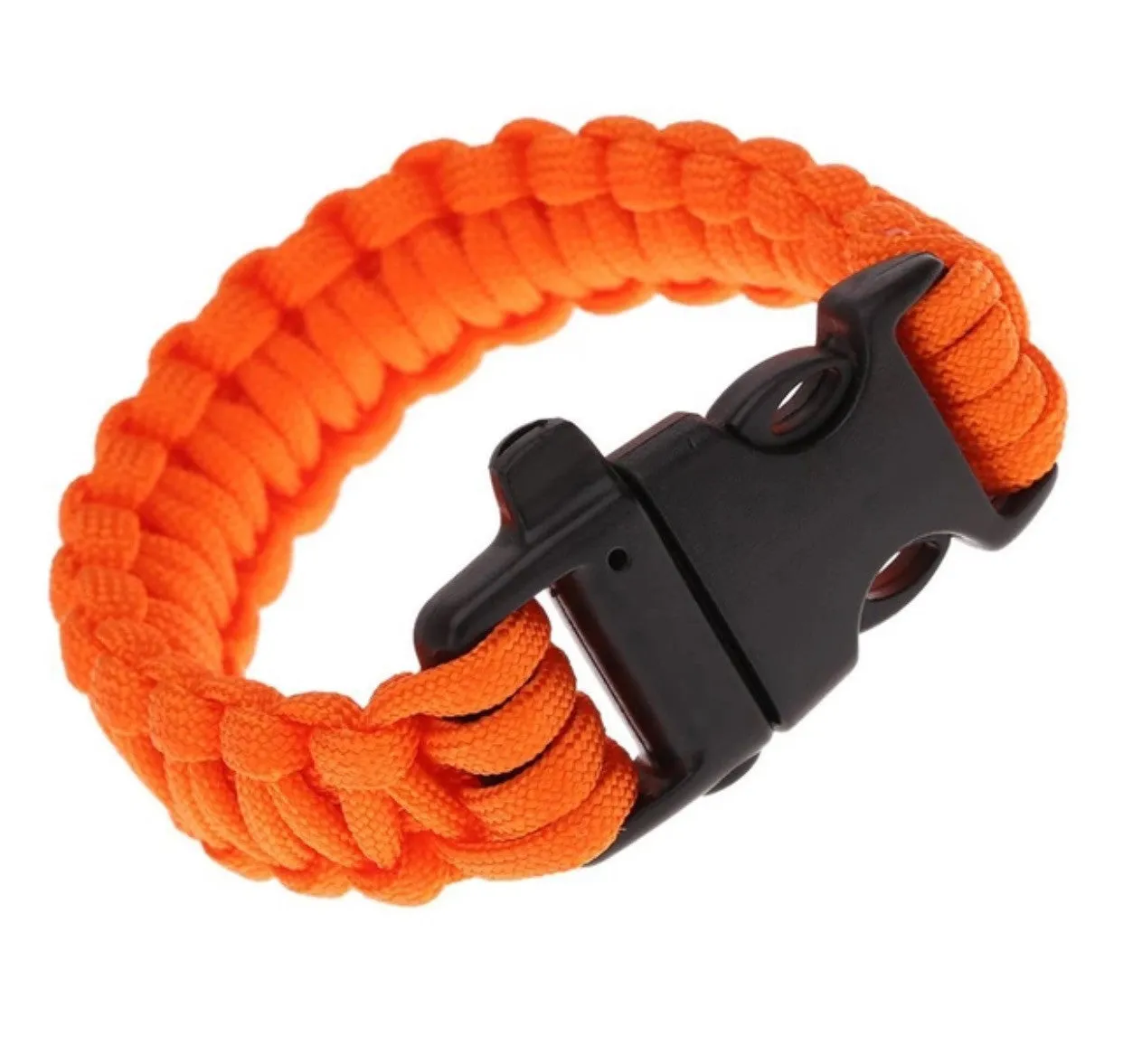 Outdoor Paracord & Flint Fire Starter & Whistle