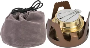 Outdoor Portable Mini Alcohol Stove,Copper Alcohol Stove Top with Fire Extinguishing Safety Cover for Camping Hiking Picnics and Survival (Brown)