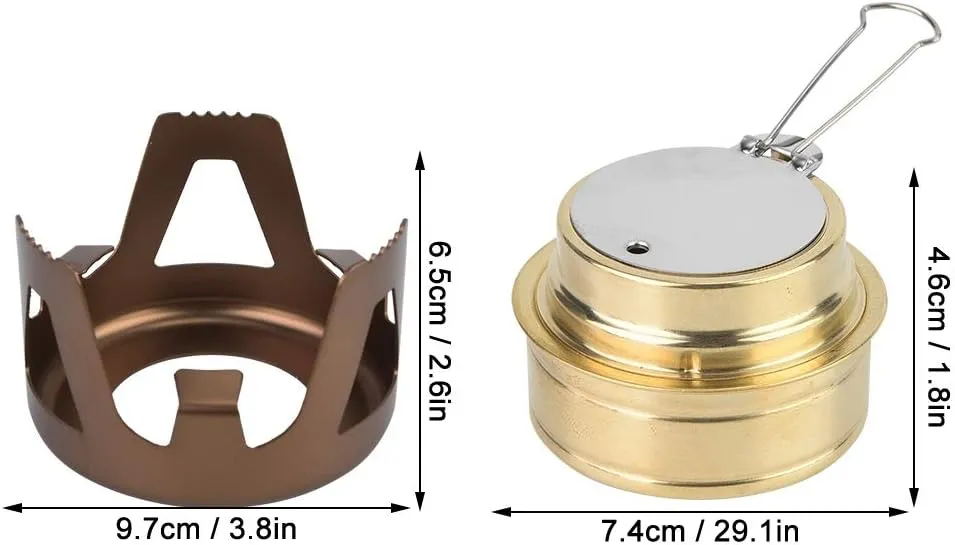 Outdoor Portable Mini Alcohol Stove,Copper Alcohol Stove Top with Fire Extinguishing Safety Cover for Camping Hiking Picnics and Survival (Brown)