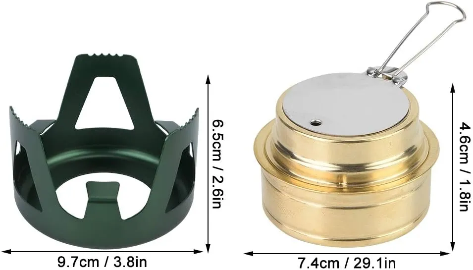 Outdoor Portable Ultra Light Mini Cooking Spirit, Burner Alcohol Fuel Stove BBQ Camping, With Sealed Cap And Fire Extinguish Lid For Home And Outdoor Hiking, Camping (Green)
