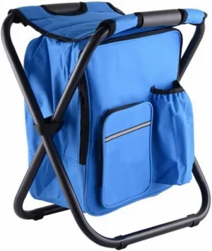 Outdoor Product Folding Camp Chair Outdoor ice Backpack Folding seat Table with Refrigerator for Fishing Walks BBQ Travel Gear Blue 1 PC