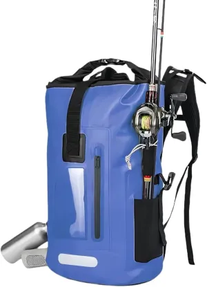 Outdoor PVC Waterproof Dry Backpack Water Floating Bag Roll Top Sack, for Kayaking Boating Camping Fishing Surfing (Blue,30L)