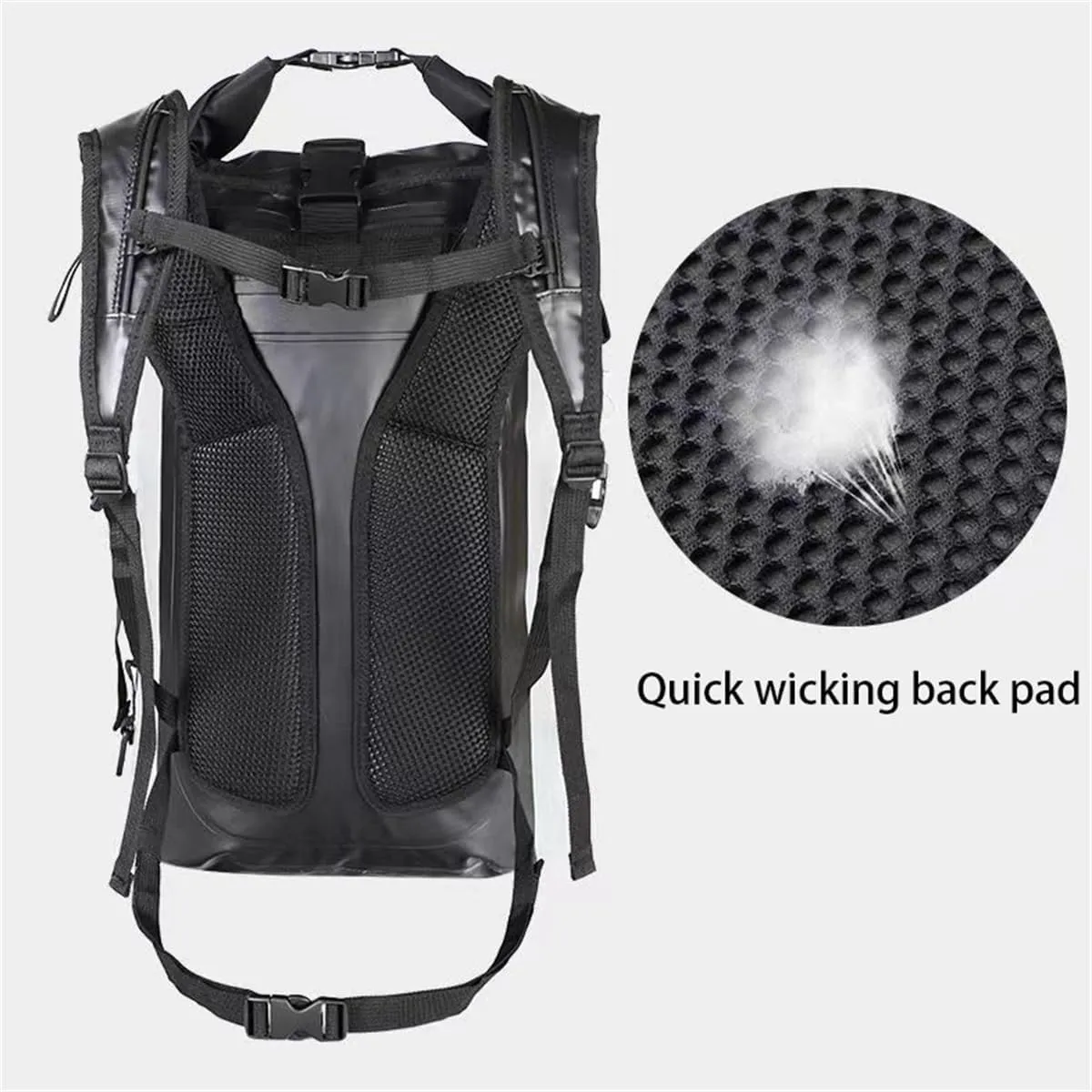 Outdoor PVC Waterproof Dry Backpack Water Floating Bag Roll Top Sack, for Kayaking Boating Camping Fishing Surfing (Yellow,30L)