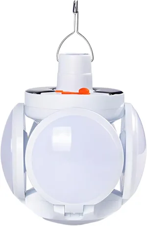Outdoor Solar Light Bulb with Foldable Design, 5 Brightness Modes, Waterproof, Dual Battery System
