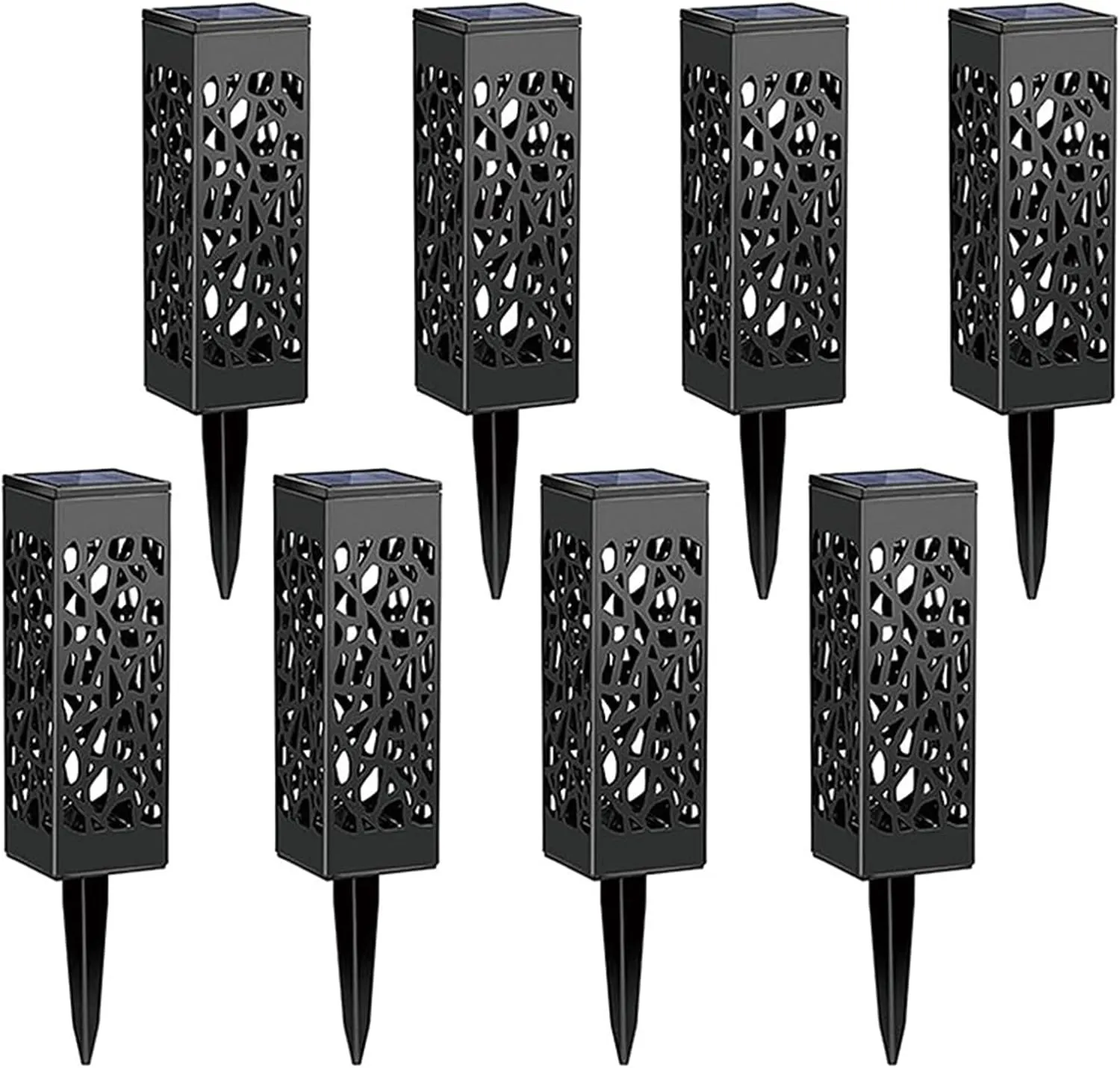 Outdoor Solar Powered LED Garden Lights Landscape Lighting Waterproof Stake Path Lights for Patio Yard Backyard Lawn Terrace Pathway Sidewalk Pathway Walkway Driveway Decorations 8 Pack Warm White