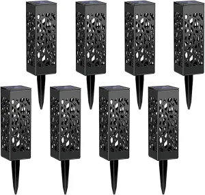 Outdoor Solar Powered LED Garden Lights Landscape Lighting Waterproof Stake Path Lights for Patio Yard Backyard Lawn Terrace Pathway Sidewalk Pathway Walkway Driveway Decorations 8 Pack Warm White