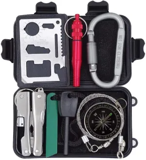 Outdoor Survival Kit 7 in 1,Mini Emergency Survival Gear Small Camping Equipment Pocket Tool Gadgets Stocking Stuffers Ideal for Boys Kids Hiking
