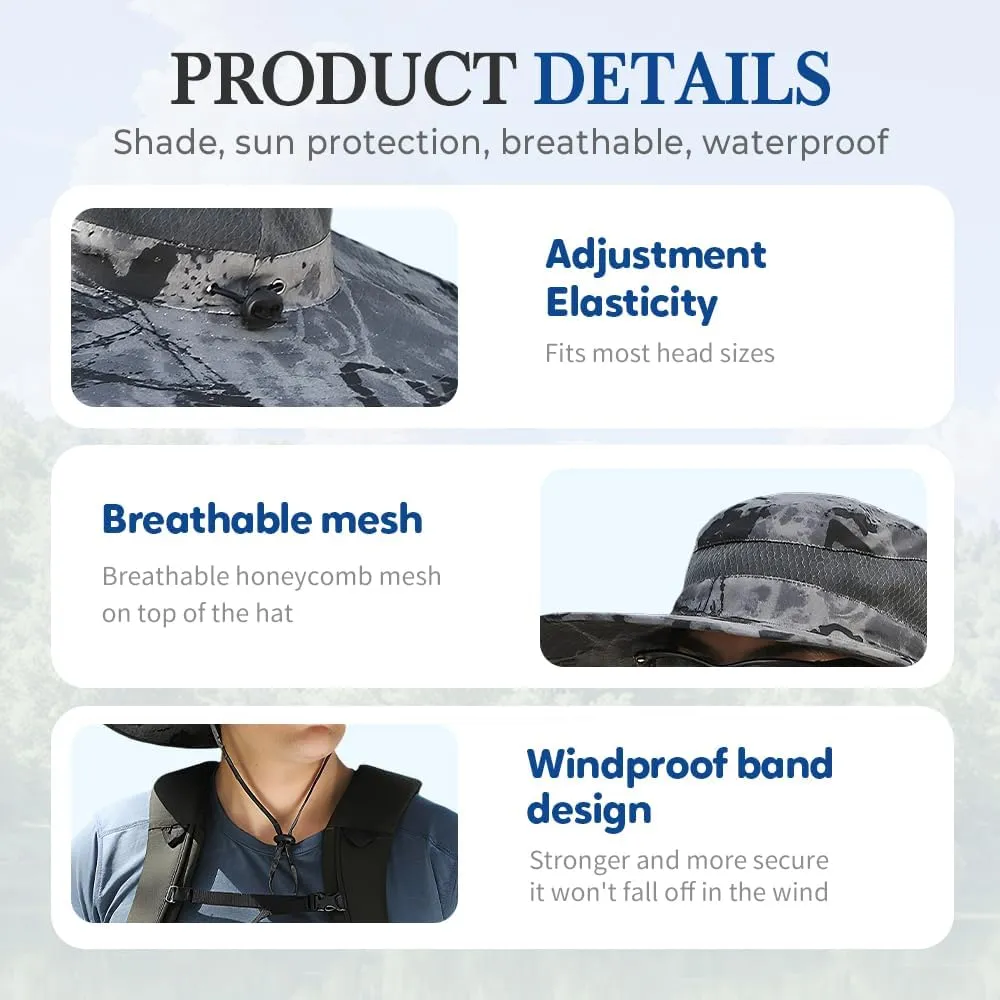 Outdoor Wide Brim Sun Hat with Solar Fan, 2025 New Ultralight Solar Powered Fan Sun Hat with 2 Solar Fan for Work Fishing