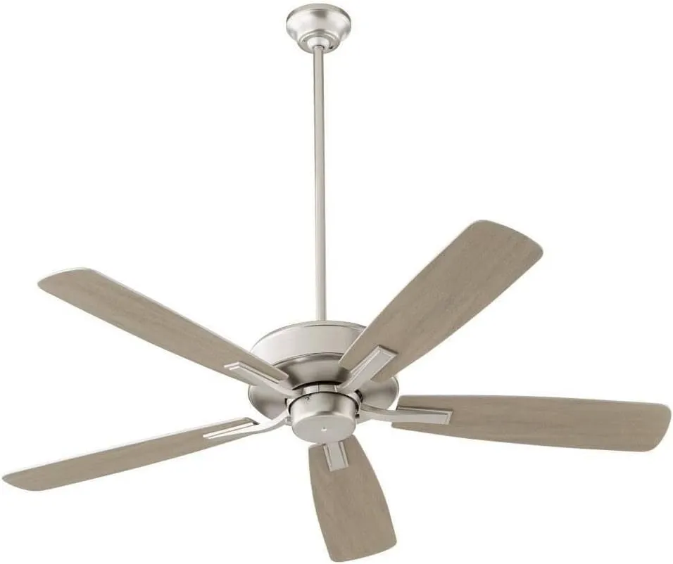 Ovation - 5 Blade Ceiling Fan In Transitional Style-12.5 Inches Tall and 52 Inches Wide-Satin Nickel Finish-Silver/Weath