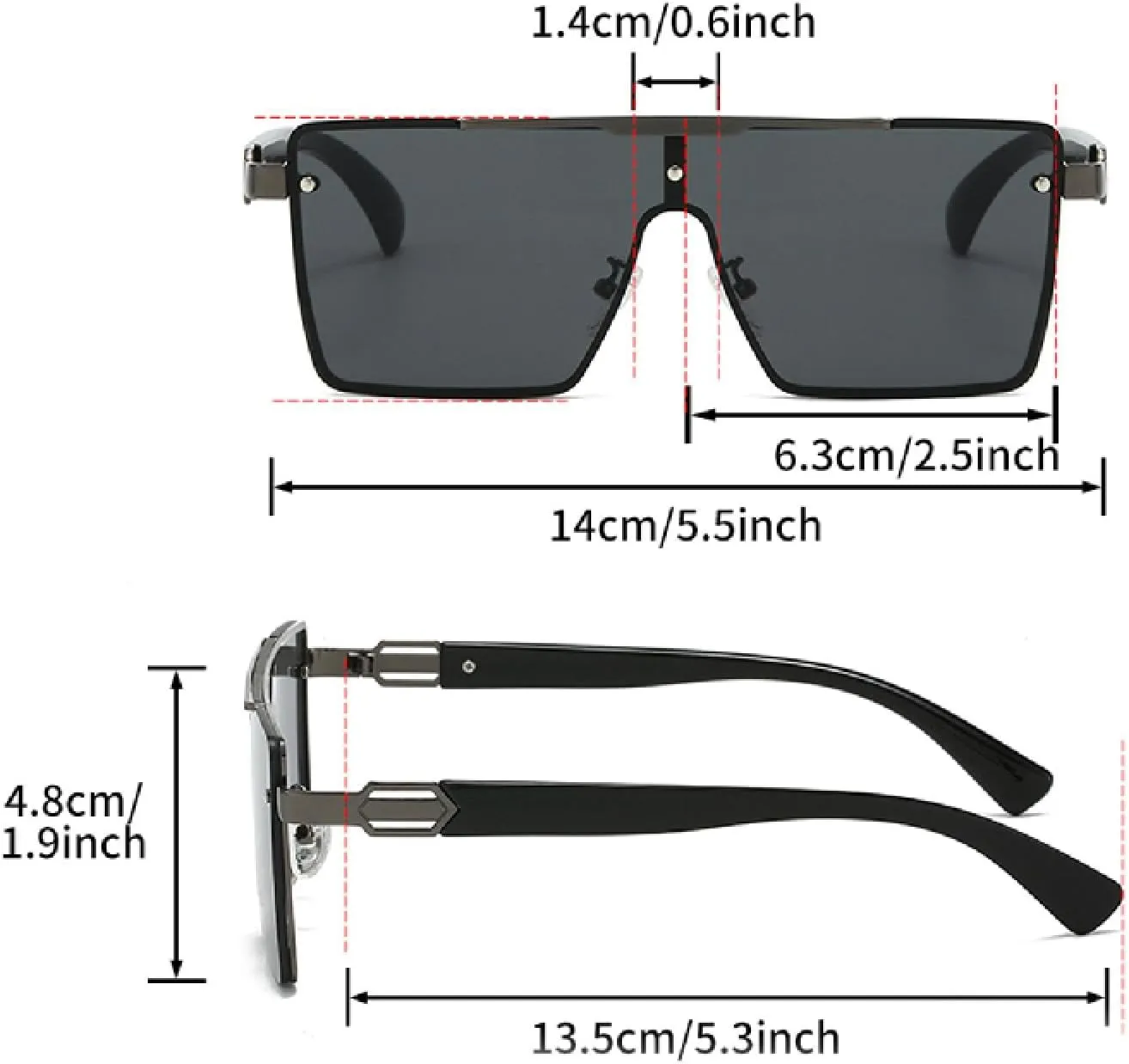 Oversize Sunglasses Women Fashion Gradient Multi-color Outdoor Shades Women Trendy Casual Sun Glasses