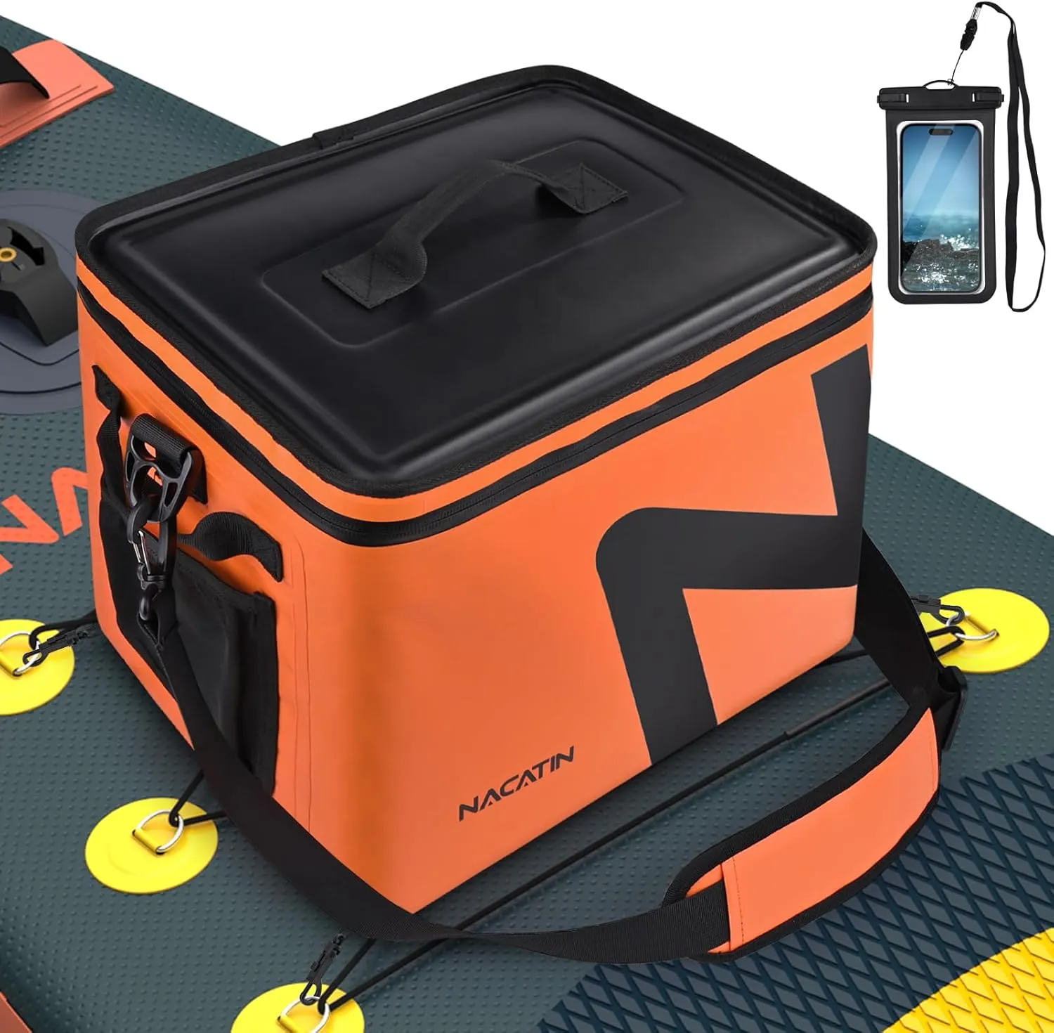 Paddle Board Cooler - Detachable & Insulated SUP Cooler Bag with Adjustable Straps, Waterproof Floating Design for Inflatable Paddle Boards & Kayaks, 30 Cans Capacity