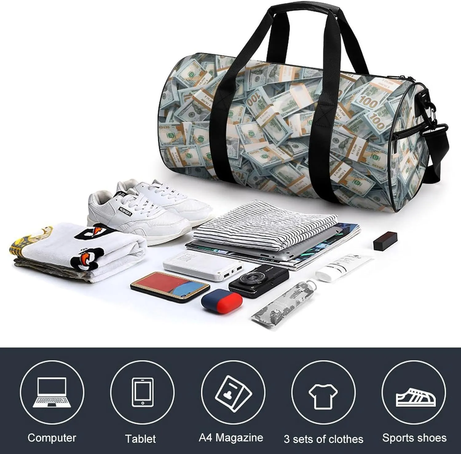 Paisley Headscarf Pattern Fitness Bag Waterproof And Stain Resistant Suitable for Unisex