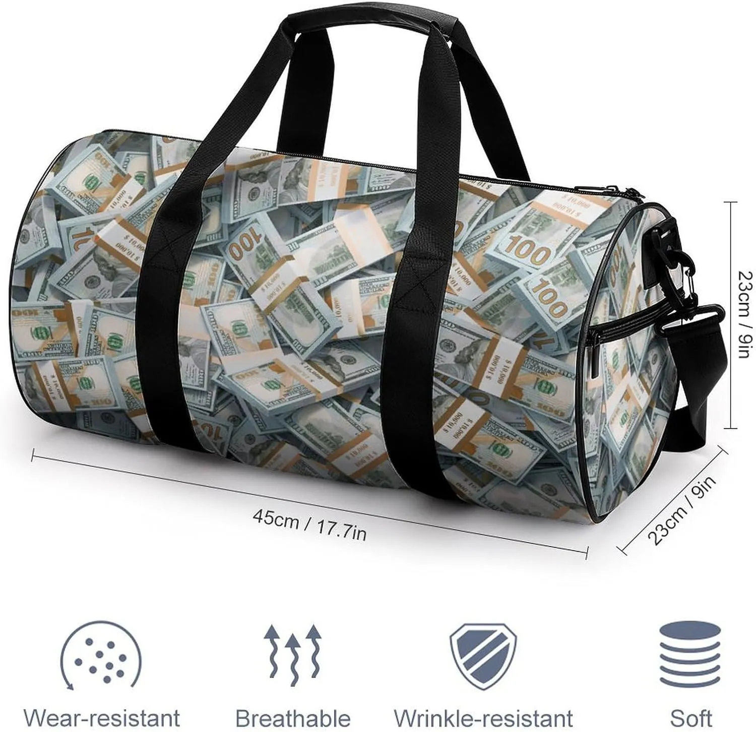 Paisley Headscarf Pattern Fitness Bag Waterproof And Stain Resistant Suitable for Unisex