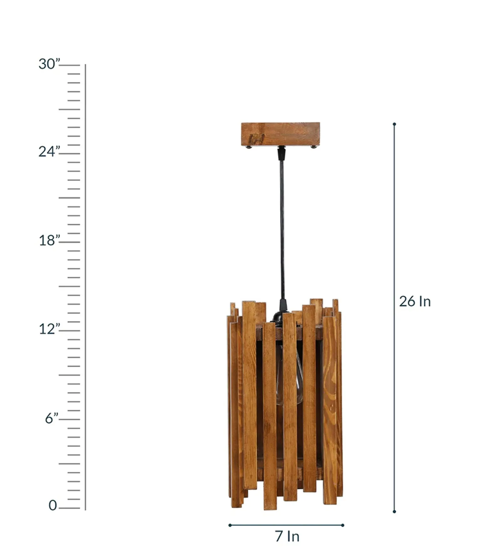 Palisade Brown Wooden Single Hanging Lamp (BULB NOT INCLUDED)