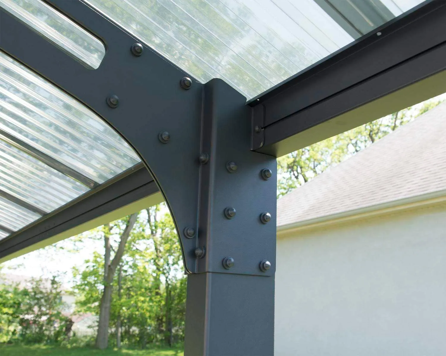 Palram - Canopia Arizona 10 Ft. x 16 Ft. x 9 Ft. Wave 5000 Carport Aluminum Metal Frame and Polycarbonate Panels Car Port for Outdoor Driveway Car, Truck, RV, Trailer, Boat Storage (Gray/Gray)