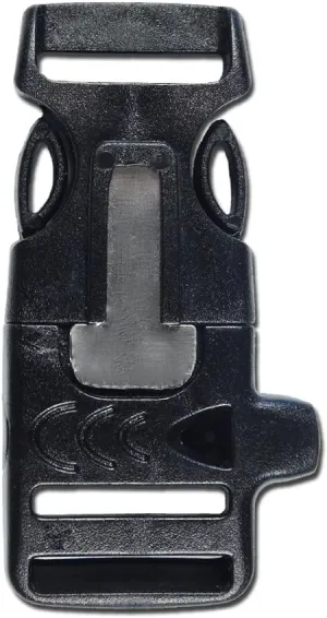 Paracord Planet 3/4 Inch Buckle Whistle and Built in Fire Starter with Flint Rod Combo Side Release Buckle