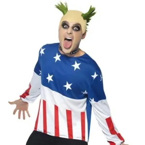 Party Starter Costume Blue Jumper Wig Nose Ring
