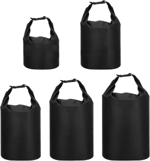 PATIKIL Waterproof Dry Bags, 5 Pack Portable Dry Sack Roll Top Bag Lightweight Dry Storage Bag for Gym Kayaking Hiking Swimming Camping, Black, (1.5L, 2.5L, 3.5L, 4.5L, 6L)