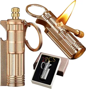 Permanent Match 2 Pack - Keychain Fire Starter for Survival | Flint Lighter with Bottle Opener Emergency Kit for Camping, Hiking"
