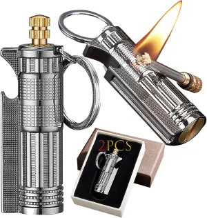 Permanent Match 2 Pack - Keychain Fire Starter for Survival | Flint Lighter with Bottle Opener Emergency Kit for Camping, Hiking"
