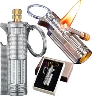 Permanent Match 2 Pack - Keychain Fire Starter for Survival | Flint Lighter with Bottle Opener Emergency Kit for Camping, Hiking"