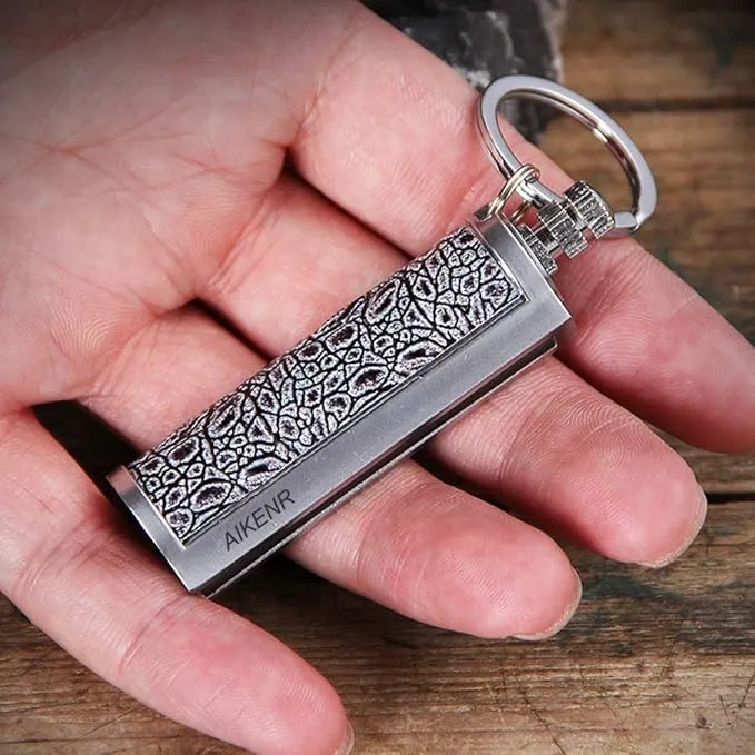Permanent Match, Keychain Flint Metal Matchstick Fire Starter, Waterproof Emergency Flint Fire Starter for Outdoor Camping Survival,Great Gift