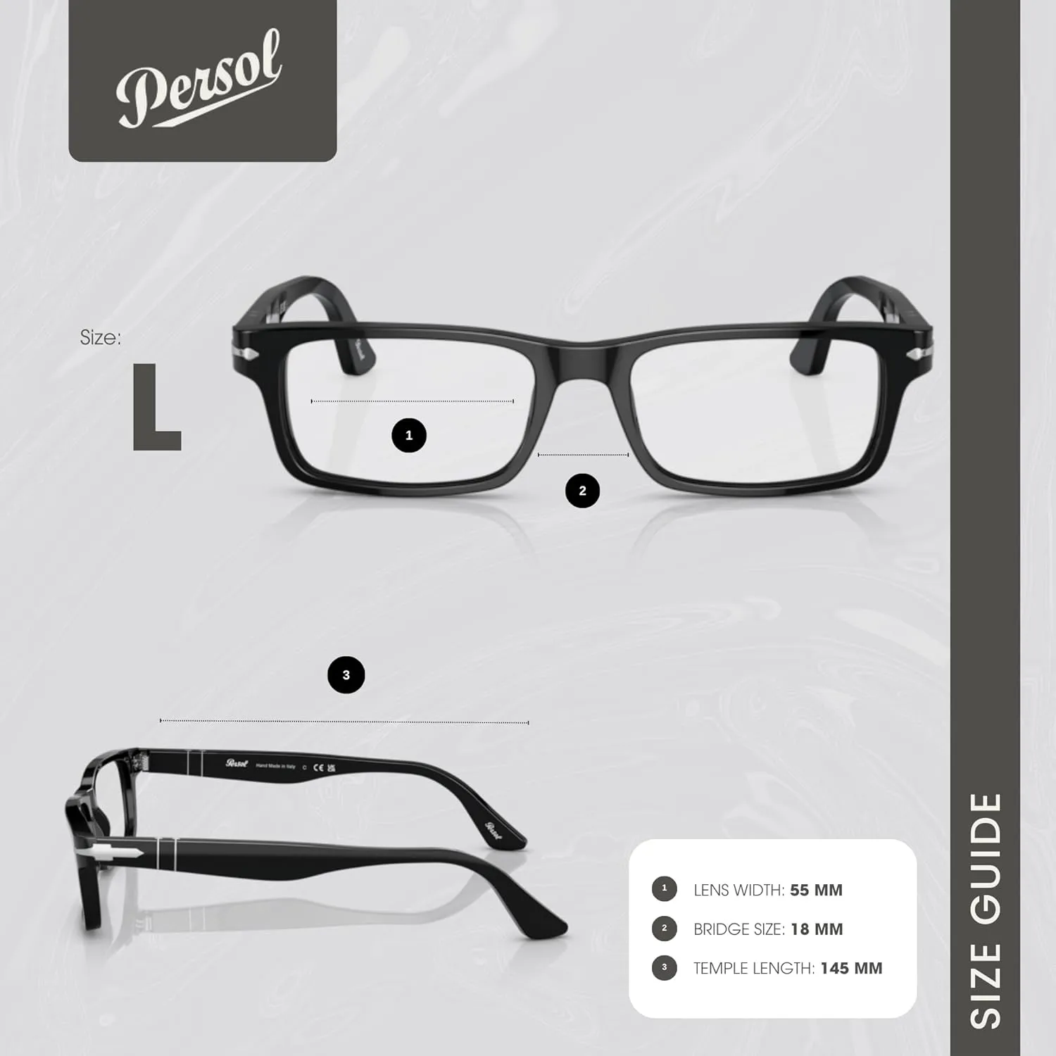 Persol PO3050V Rectangle Eyeglasses for Men   BUNDLE With Designer iWear Eyewear Kit