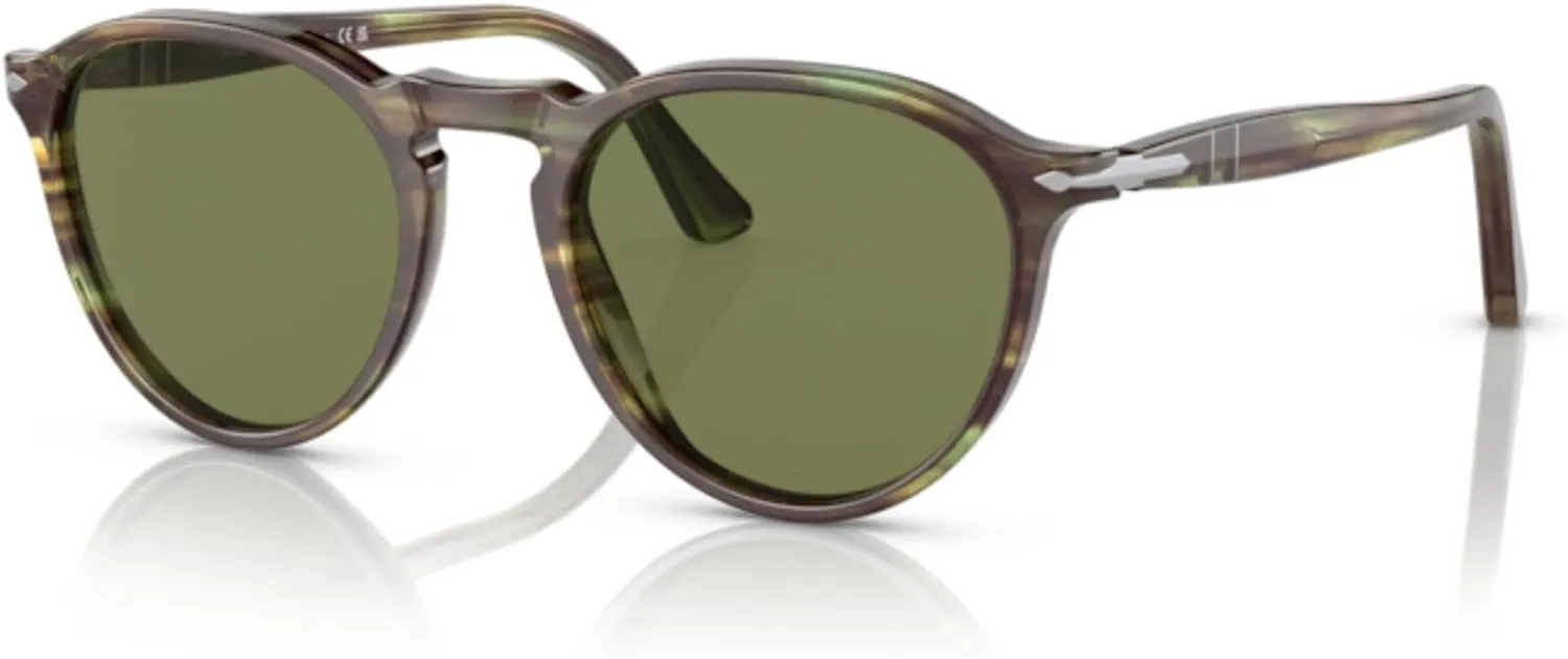 Persol PO3286S Round Sunglasses for Men for Women   BUNDLE With Designer iWear Complimentary Eyewear Kit