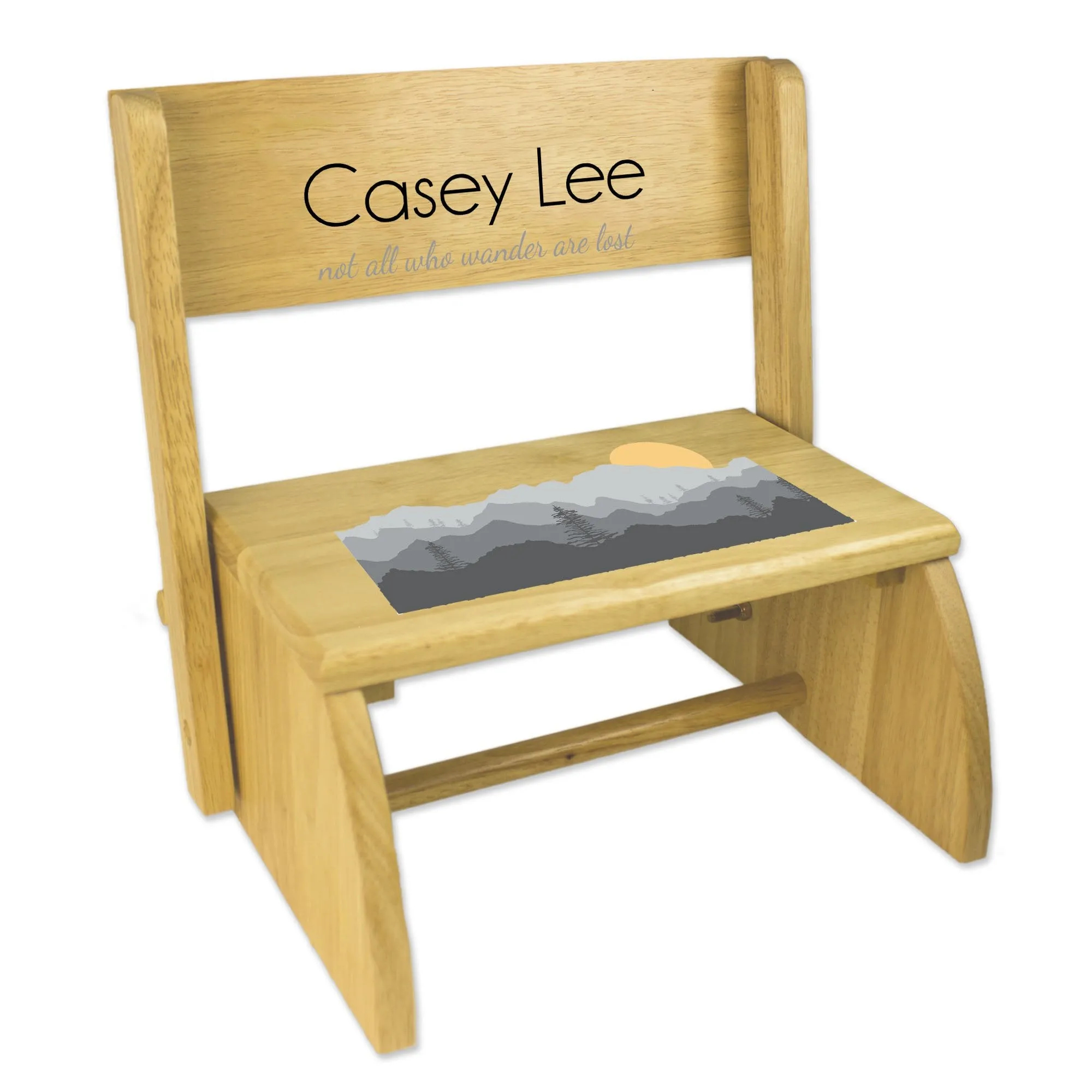 Personalized Wild West Natural Flip Stool