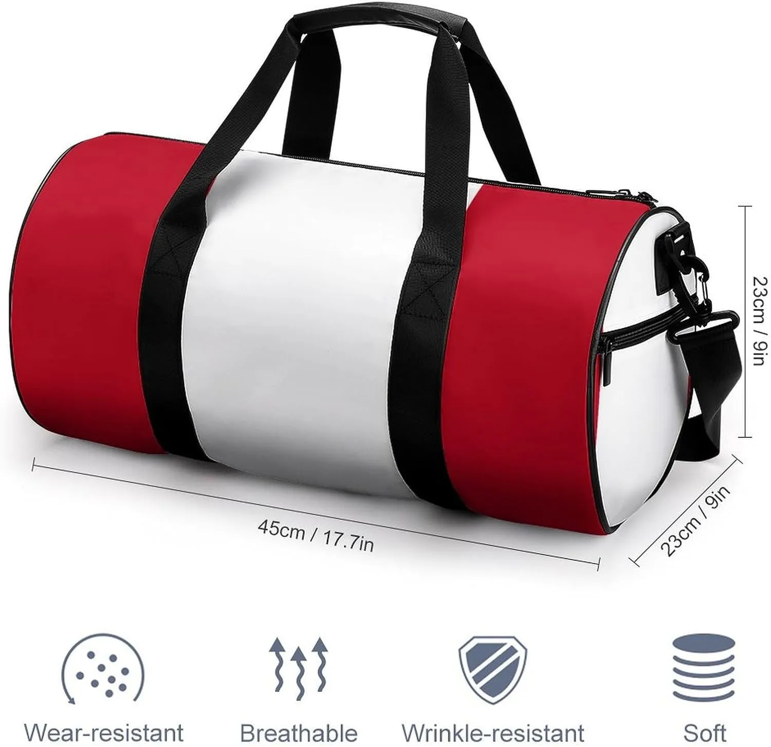 Peru Flag Large Capacity Gym Bag for Men Women Dry Wet Separation Sports Travel Tote