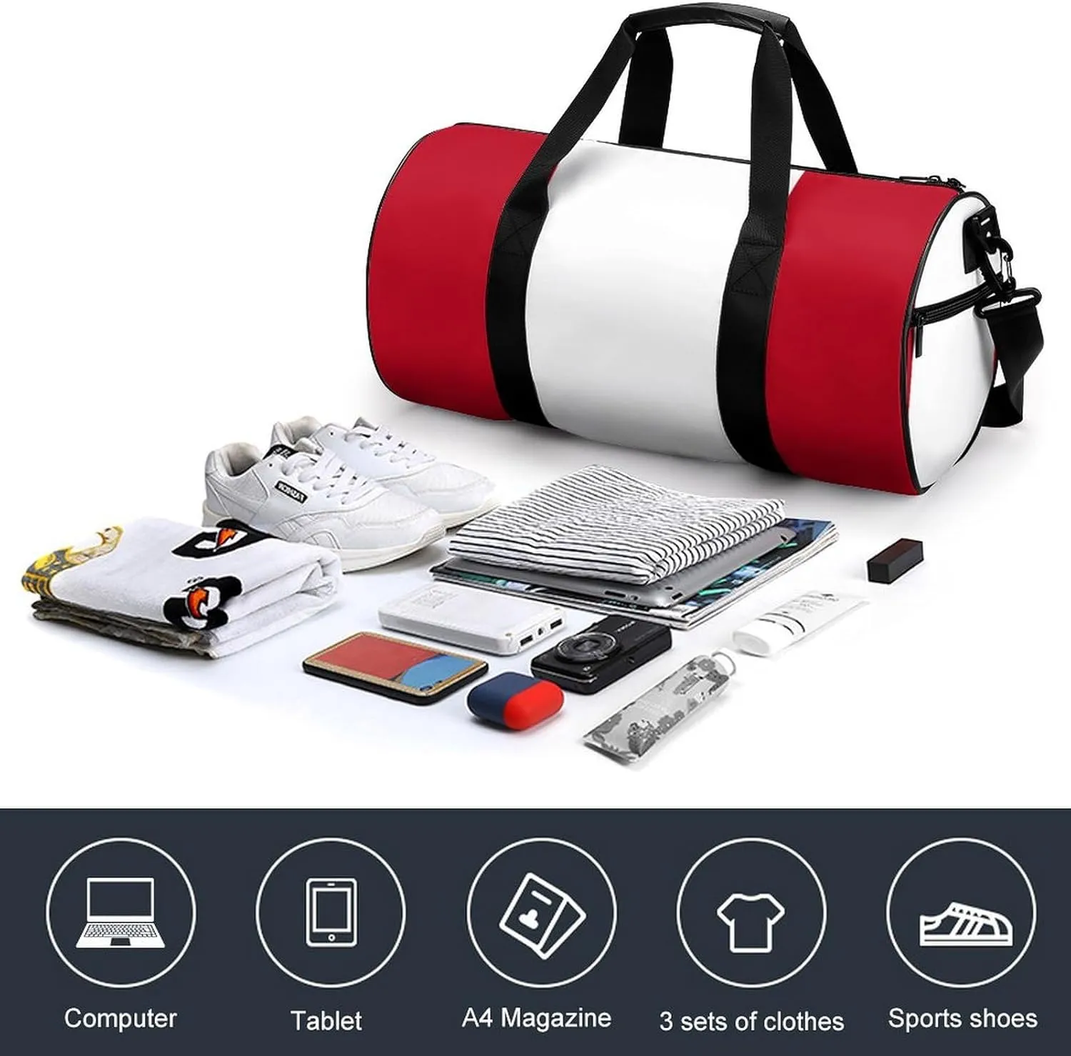 Peru Flag Large Capacity Gym Bag for Men Women Dry Wet Separation Sports Travel Tote