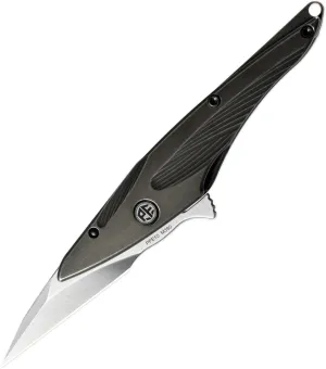 Petrified fish PFE10 Hummingbird Folding Knife,1.06" M390 Satin Blade, 1.05oz Titanium Handle Frame lock Pocket knife for Camping, EDC. (Brown)