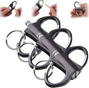 Pickelect Keychain Lighter, Metal Keychain Lighter, Portable Waterproof Flint Fire Starter Match, Lighter Hidden in Keychain, for Outdoor Car and Home (Black*3)