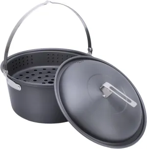 Picnic Pot, Boiling Cookware Kit Wear Resisting Hanging Function Multifunctional 5L Capacity for Cooking Barbecuing (Hanging Type)