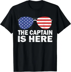 Pilot captain is here airplane aviation equipment for pilots T-Shirt