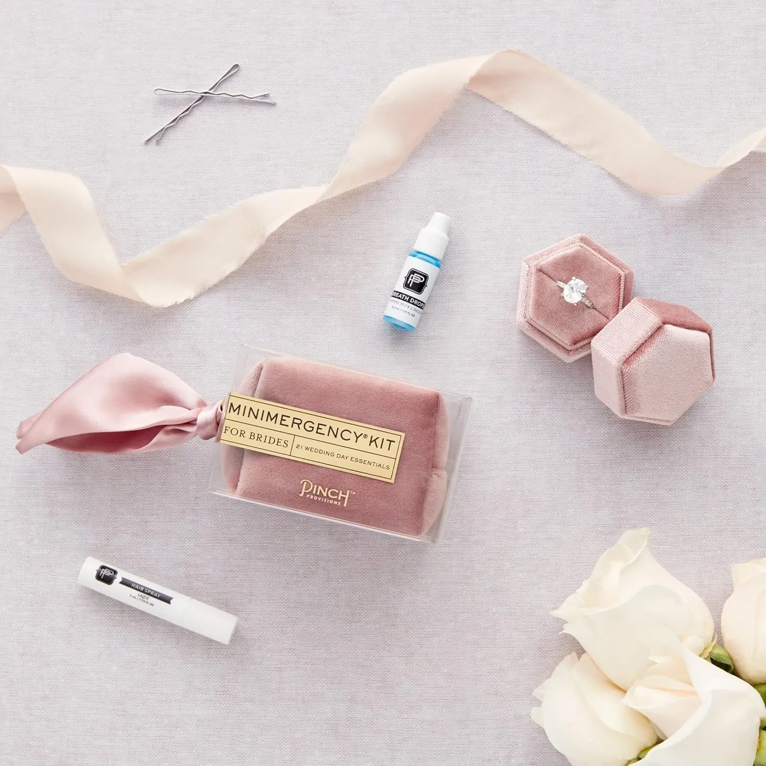 Pinch Provisions Minimergency Kit for Brides, Includes 21 Must-Have Essential Items for The Big Day, Compact, Multi-Functional Zipper Pouch, Perfect Survival Kit for Team Bride