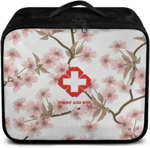 Pink Plum Flower Print Medical kit Bag Empty-First Aid Kit-Medicine Organizer Bag-Medkit-Trauma Aid Kit,Camping-Hiking-Hunting Gear, Essential for Travel and Outdoor Activities (Bag Only)