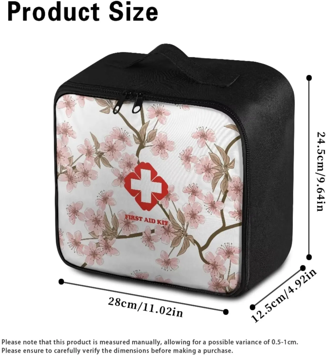 Pink Plum Flower Print Medical kit Bag Empty-First Aid Kit-Medicine Organizer Bag-Medkit-Trauma Aid Kit,Camping-Hiking-Hunting Gear, Essential for Travel and Outdoor Activities (Bag Only)