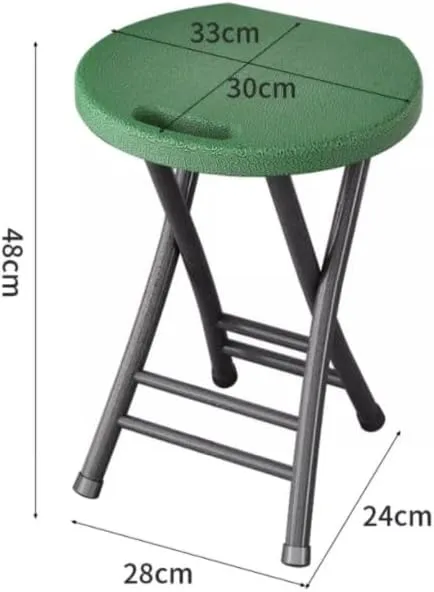 Plastic Folding Stool 20inch Foldable Camping Stool Portable Collapsible Round Stool with Handle for Indoor Outdoor Fishing BBQ(Pink)