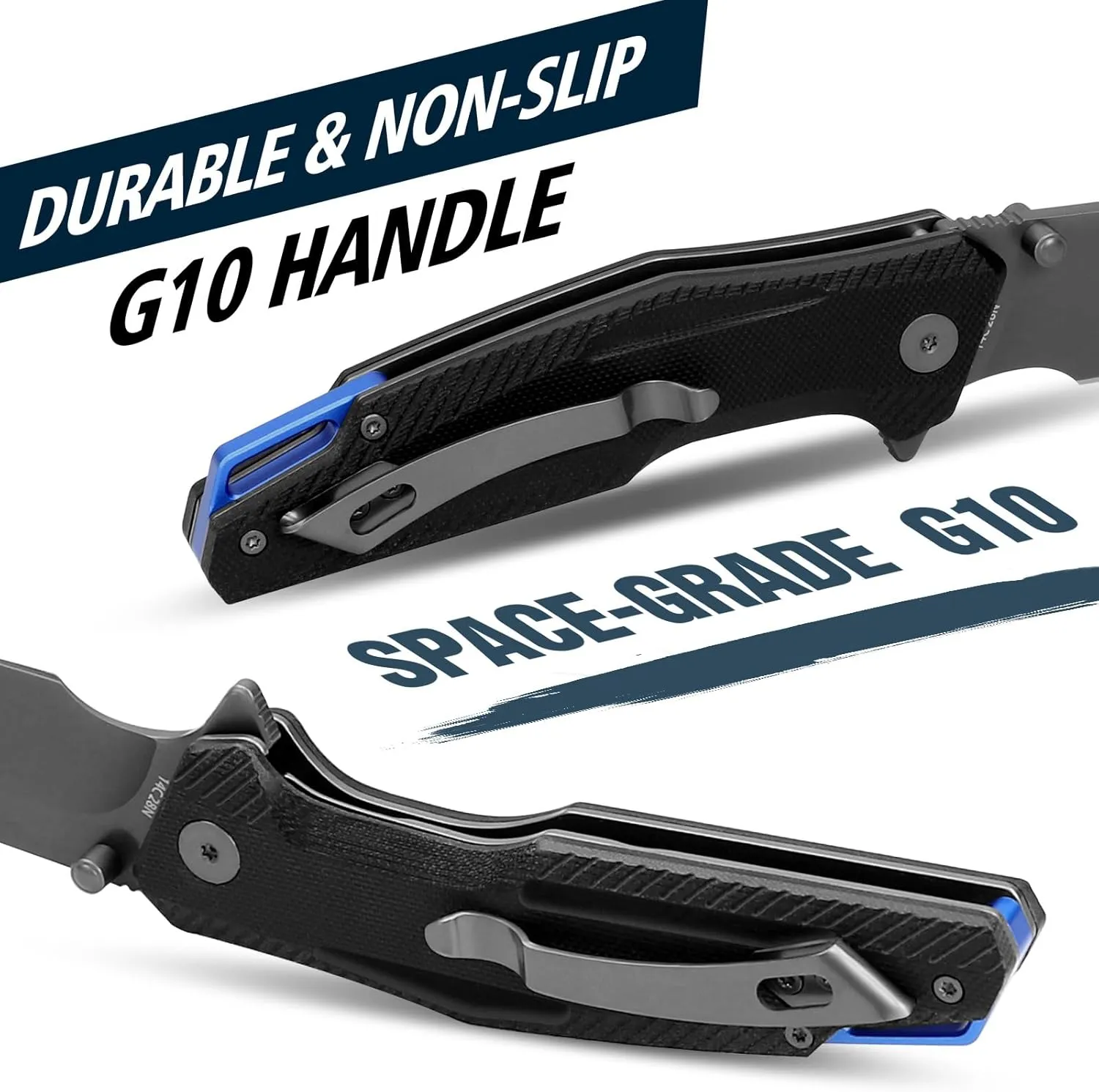 Pocket Knife, 3.26" Premium 14C28N Blade G10 Handle with Fire Starter Function, Folding Knife with Pocket Clip for Men Women, EDC Knife for Outdoor Camping, Hunting, Hiking, Survival, Falcon Series