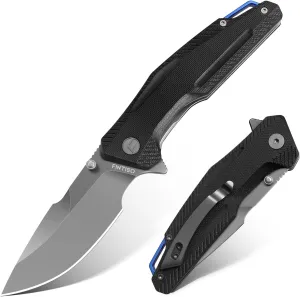 Pocket Knife, 3.26" Premium 14C28N Blade G10 Handle with Fire Starter Function, Folding Knife with Pocket Clip for Men Women, EDC Knife for Outdoor Camping, Hunting, Hiking, Survival, Falcon Series