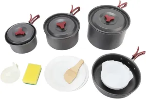 POPETPOP Outdoor Cooking Kit Camping Pan Set Non-Stick Pot Compact Camping Cookware